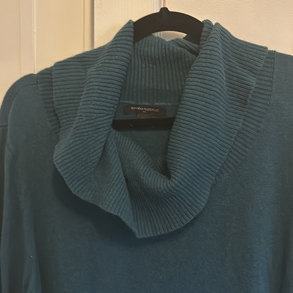 Cowl neck deep turquoise sweater - Picture 2 of 6